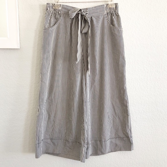 American Rag Pants - American Rag Striped Wide Leg Crop Trouser Pants